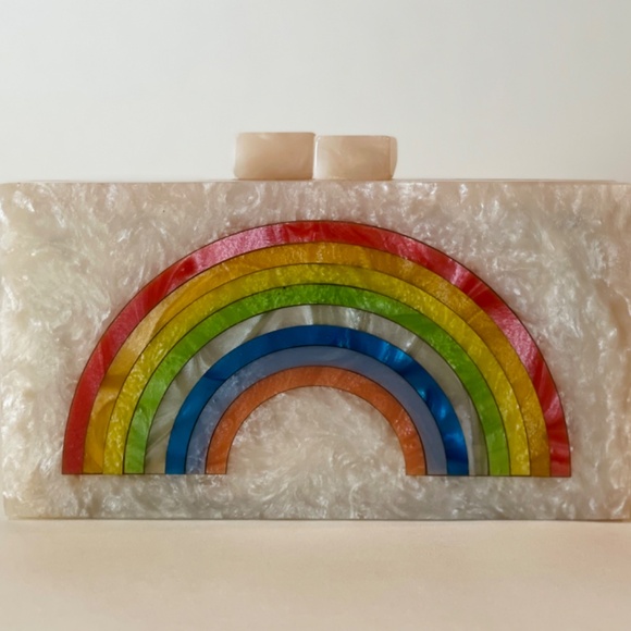 NWT Handcrafted LULU NYC Rainbow Crossbody Handbag - Picture 2 of 8